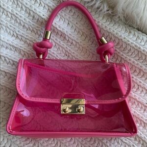 Chic Pink Transparent Handbag